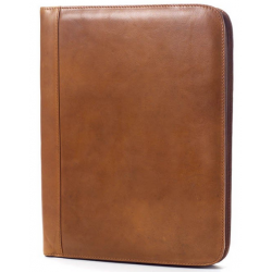 Custom Logo Tuscan Leather Zip Pocket Padfolio