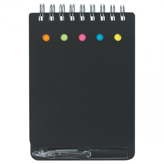 Custom Logo Spiral Jotter With Sticky Notes, Flags & Pen